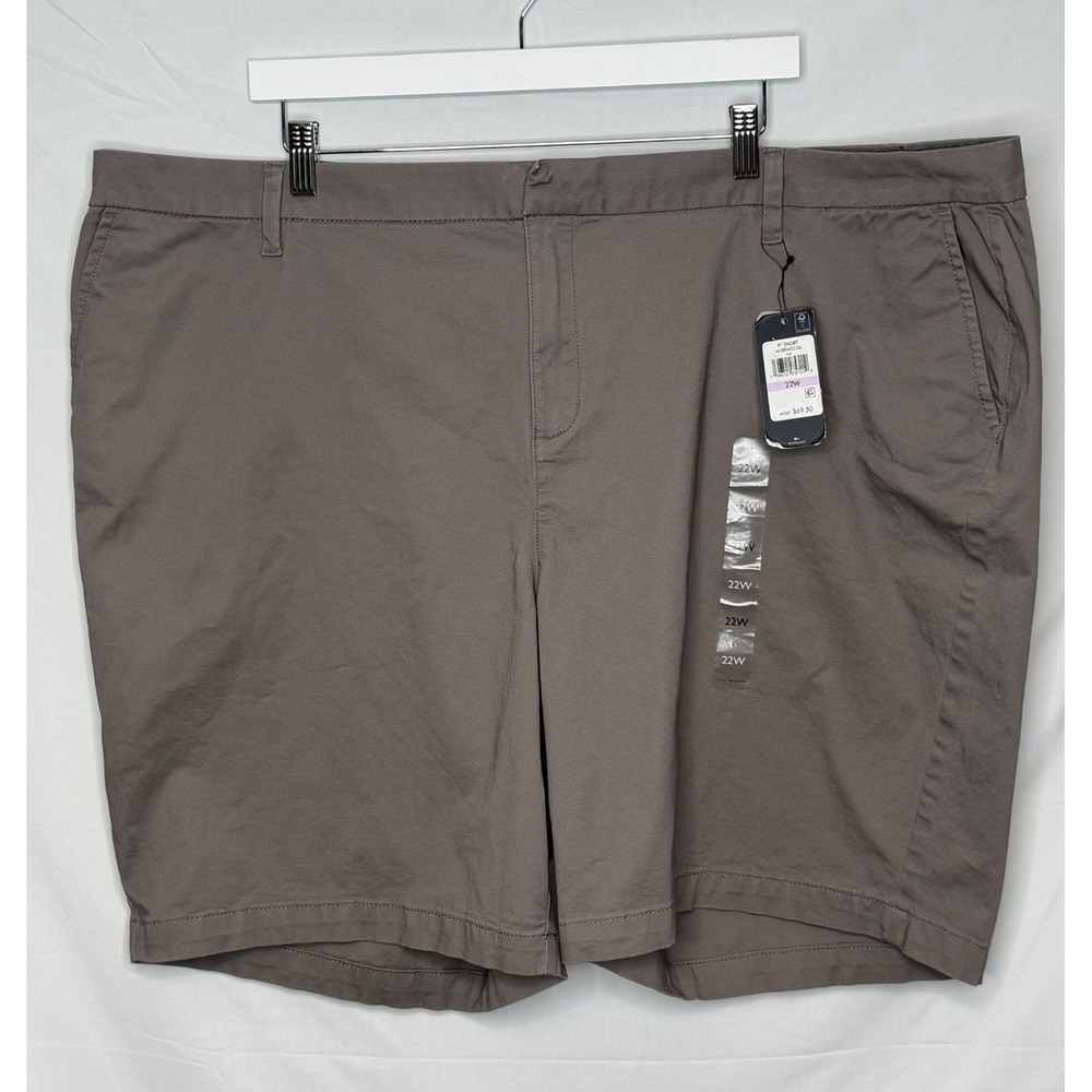 Tommy Hilfiger Hollywood Shorts 22W Gray Stretch Bermuda Casual‎ NWT Plus Size